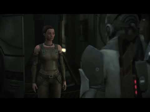 Mark Meer does have a scene with Jennifer Hale