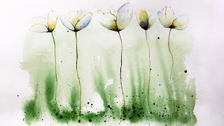 Easy watercolor | Flowers & Trees Painting Compilation | green painting