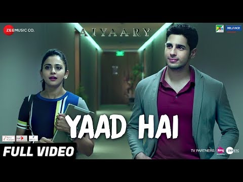Yaad Hai - Full Video | Aiyaary | Sidharth Malhotra, Rakul Preet | Palak Muchhal | Ankit Tiwari