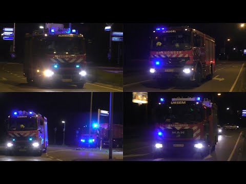 Brandweer eenheden met Spoed naar een Grote brand aan de Berenkoog in Alkmaar