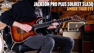 Video thumbnail for No Talking...Just Tones | Jackson Pro Plus Series Soloist SLA3Q | Ebony - Amber Tiger Eye by Peach Guitars