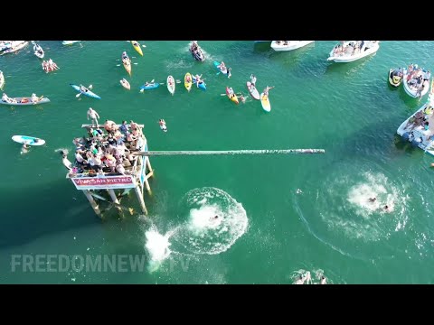 GREASY POLE Competition Returns TO FIESTA in Gloucester Massachusetts First Time after Pandemic