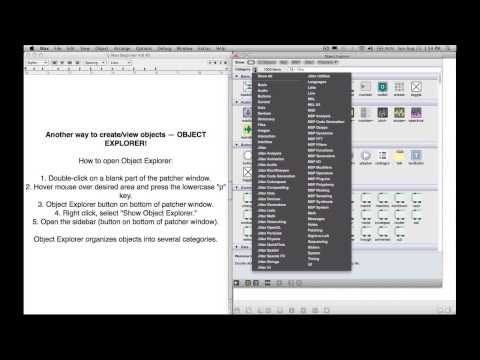 Beginner Max/MSP Tutorial Series - Episode 2 - Patcher; Object; Object Explorer and more