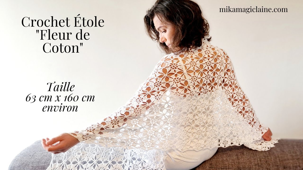 CROCHET ÉTOLE FLEUR DE COTON