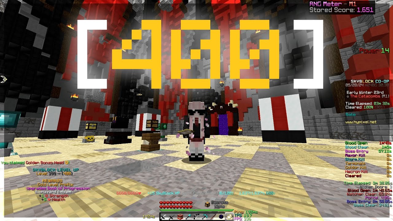 DUNGEON PLAYER FINALLY GOT 400LEVEL IN HYPIXEL SKYBLOCK