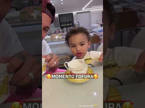 MOMENTO FOFURA! NEYMAR e sua filha MAVIE tomando um café da tarde 😍😍 #shorts