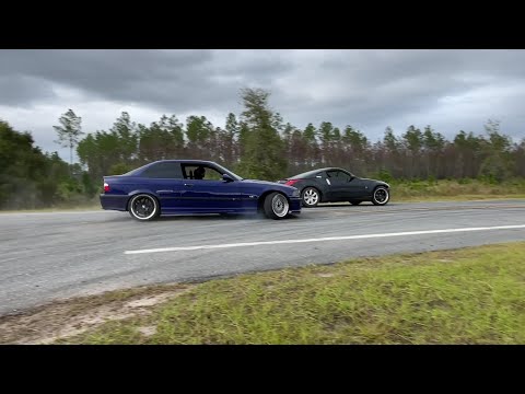 BMW E36 Tandem Drifting with 350Z (Onboard & Footcam)
