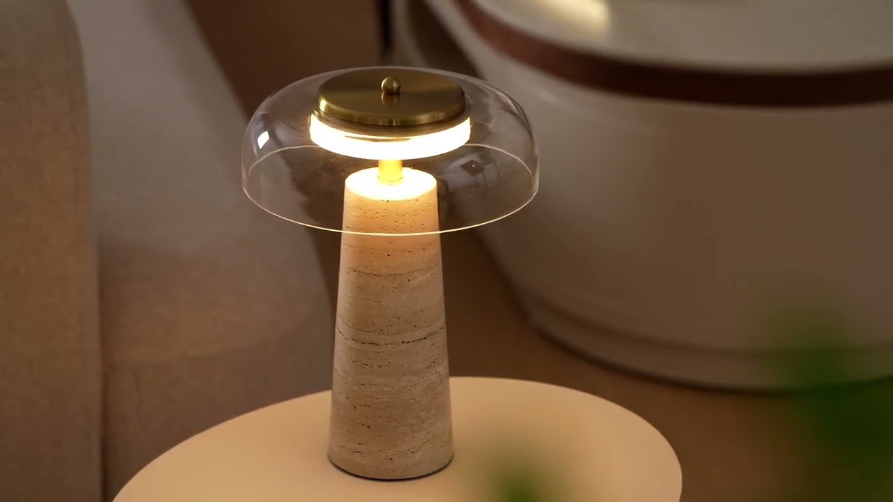 Gratto Travertine Table Lamp video