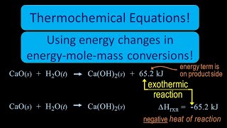 Thermochemical Equations and Using the energy term (heat of reaction) in mole-mass problem solving