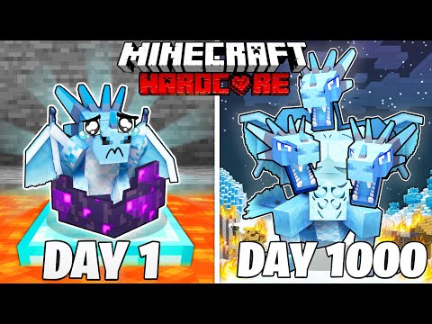 I Survived 1000 Days As An ICE DRAGON In Hardcore Minecraft: *Full Story*