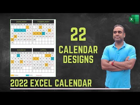 Part of a video titled Create your own calendars - 2022 Excel Calendar Template - YouTube