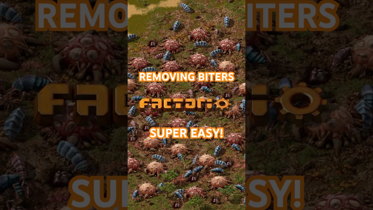 Early game biter nest removal made EASY! #factorio #factoriospaceage