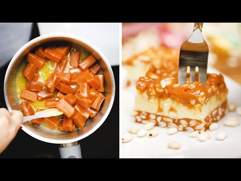 Ciasto bez pieczenia szyszkowa dama z ryżem preparowanym i krówkami. Szybki i pyszny deser