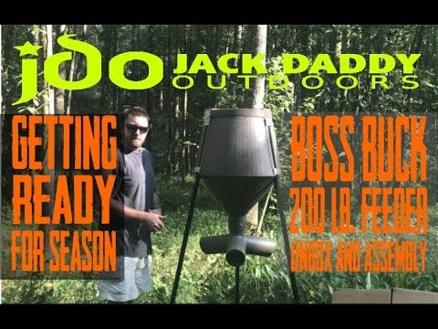 boss buck gravity feeder from tractor supply unbox, assembly, and set up