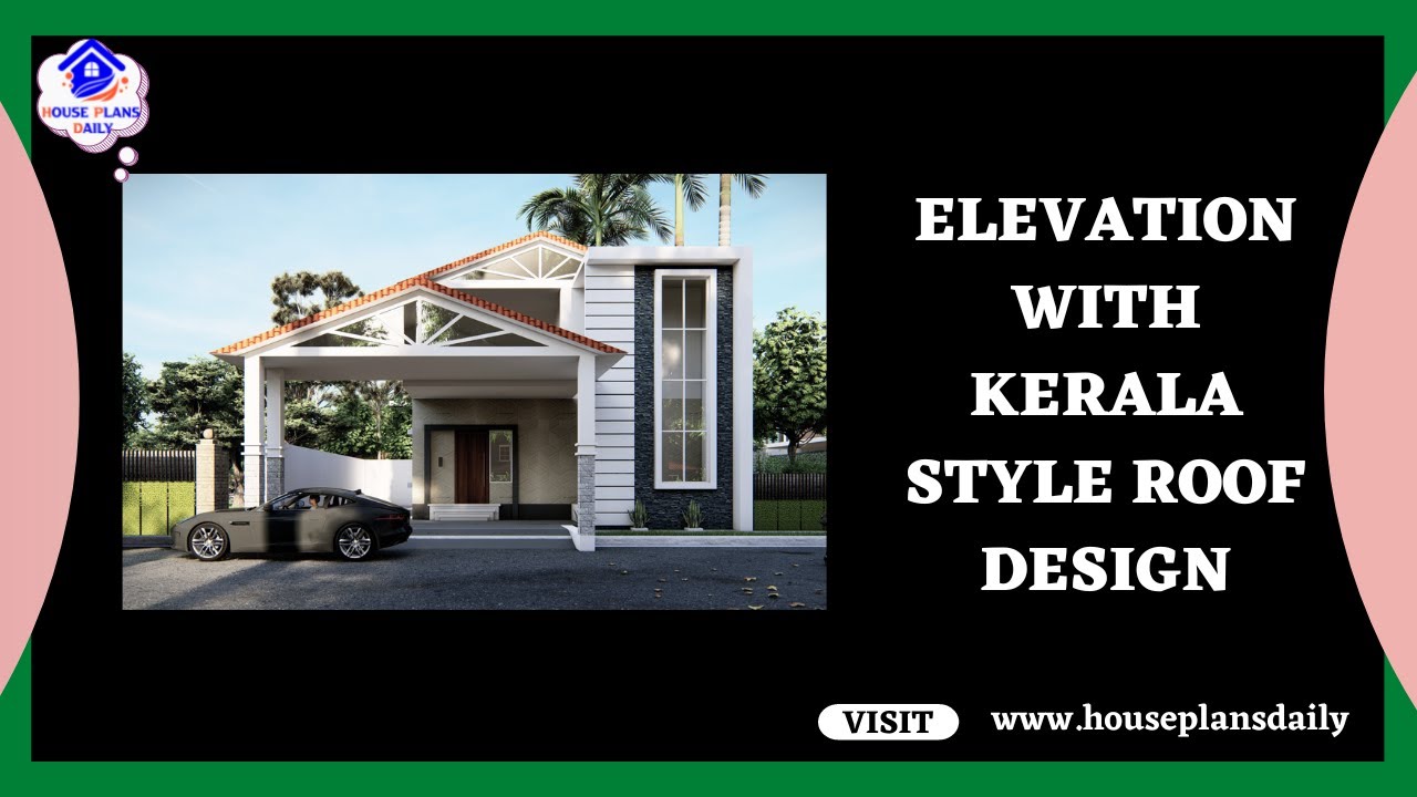 Elevation with Kerala Style Roof Design