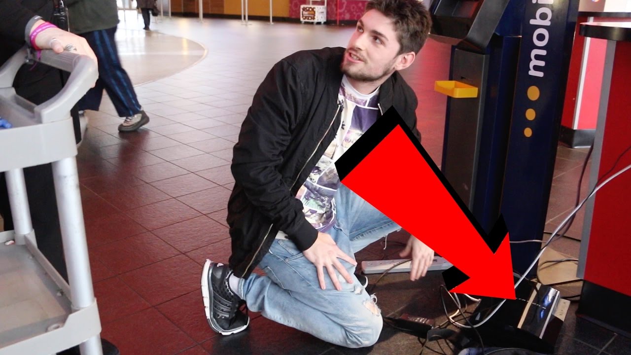 PLAYING MY PLAYSTATION IN THE MOVIE THEATRE! (KICKED OUT SO FAST!)