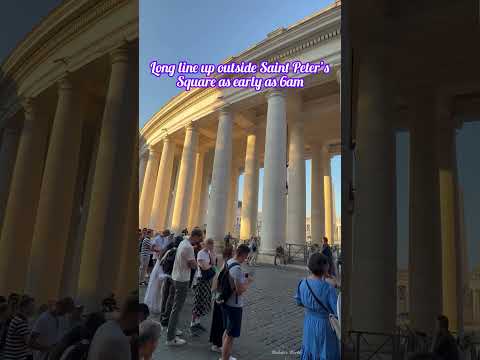 Typical long line up of visitors at the main entrance of Saint Peter’s Basilica #shorts #vatican