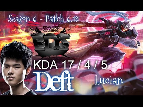 EDG Deft LUCIAN vs VAYNE ADC - Patch 6.19 NA Ranked | League of Legends