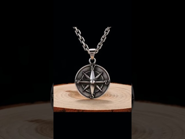 Vídeo relacionado con MIRKUZI Collar para Hombre Con Colgante de Brújula, Cadena, Regalo de Cumpleaños para Niño (Plata)