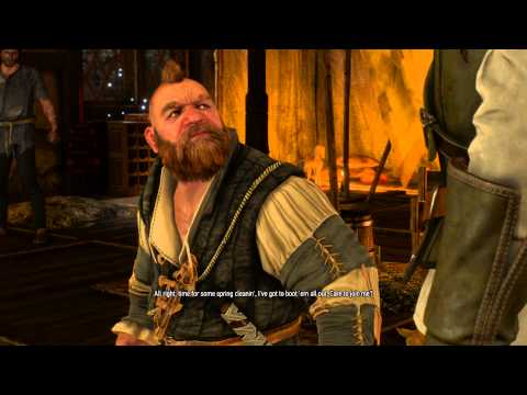 The Witcher 3 - Broken Flowers: Zoltan Chivay & Geralt Reunite Dialouge & Brothal Brawl Gameplay PS4