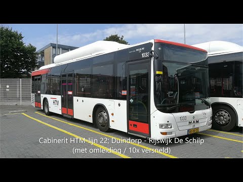 Cab ride bus; HTM-lijn 22; Duindorp-Rijswijk De Schilp (met omleiding) (20210719; 10x versneld)
