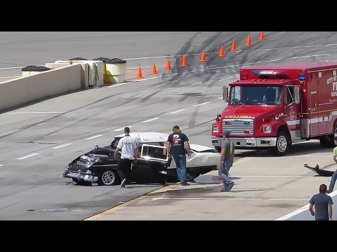 INSANE 55 Chevy Crash – Driver Walks AWAY!