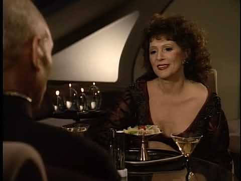 Lwaxana and Picard Having Dinner Together