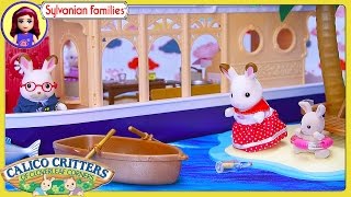 Sylvanian Families Calico Critters Seaside Cruiser House Boat Grandparent Rabbit Family Kids Toys