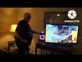 angry grandpa smashes HDTV with mr bean