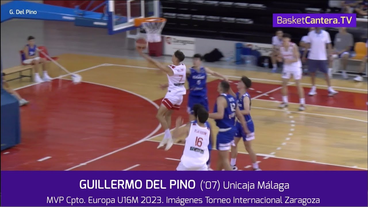 GUILLERMO DEL PINO ('07) Unicaja. MVP Final Cpto.Europa U16M. Imágenes Torneo Internacional Zaragoza