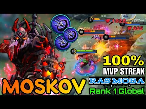 TOP GLOBAL MOSKOV |FULL ATTACK SPEED +FULL CRITICAL + FULL LIFESTEAL=ENEMY ALL BRONZE! MLBB Gameplay