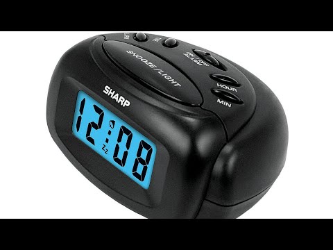 ⏰🔋#Battery & Setup-Sharp Digital Alarm Clock-Black-#Model SPC 500A