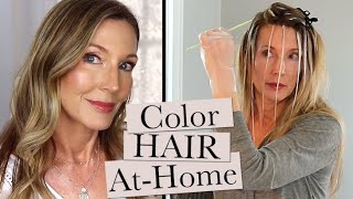 How To Color Your Hair At Home | Grey Roots + No Foil Highlights