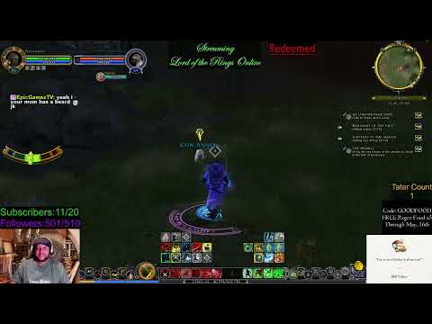 Poteen playing LOTRO, MARINER (Blue line) getting to lvl 70