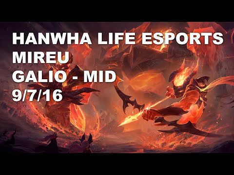 Hanwha Life Esports Mireu Mid Galio vs Lucian - KR Challenger Patch 10.9