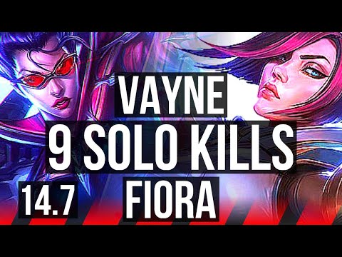 VAYNE vs FIORA (TOP) | 9 solo kills, 500+ games, Dominating | BR Diamond | 14.7