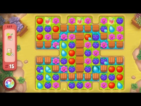 Gardenscapes Level 669 Hard Level No Booster All Goals Complete - Playrix Gameplay