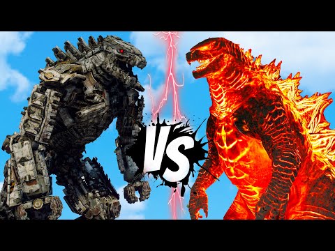 Fire Godzilla VS Mecha Godzilla - Epic Titan Battle