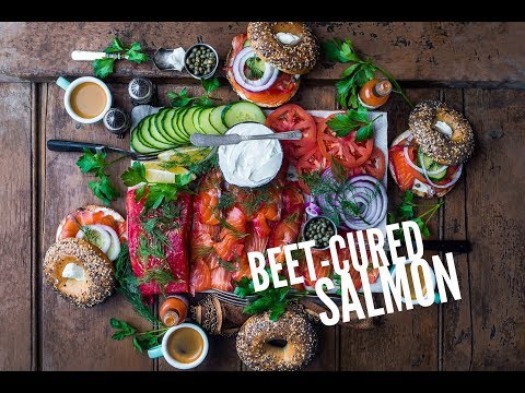 BEST BAGEL EVER! BEET-CURED SALMON RECIPE