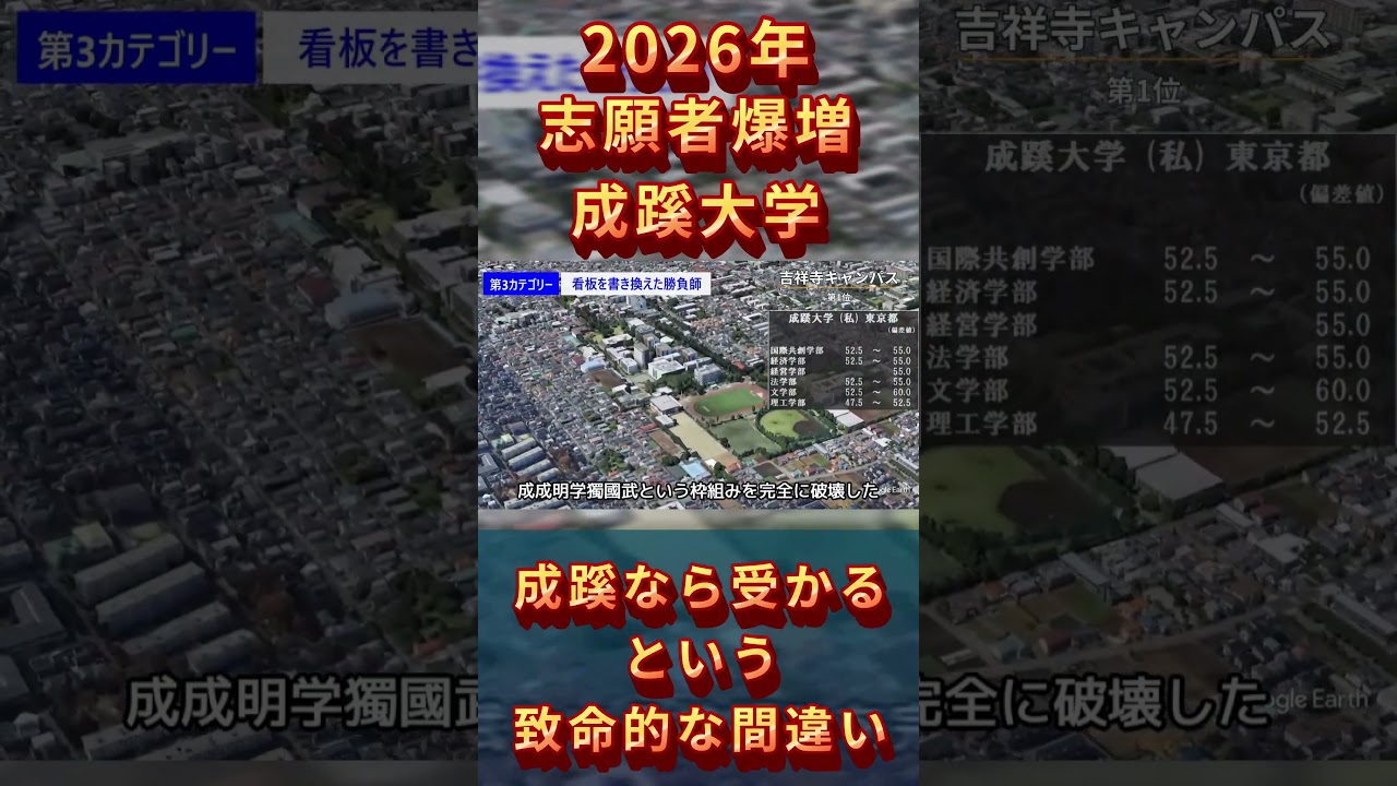 【警告】成蹊大学がMARCHより難しくなっている件 #大学受験 #成蹊大学 #shorts