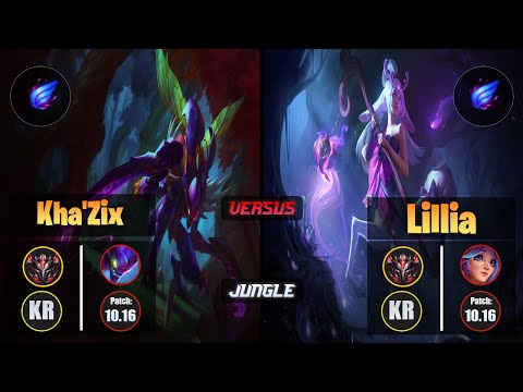 GrandMaster KHA'ZIX [Phase Rush] (Jungle) VS  LILLIA - Grandmaster KR Patch 10.16