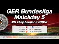Tabellenstand Und Spielplan Der Deutschen Bundesliga Vom 5 Spieltag 29 September 2025