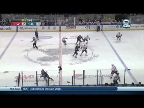 Mike Cammalleri one timer wrist shot goal 3-2 Calgary Flames vs St. Louis Blues 11/7/13 NHL Hockey.