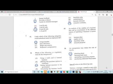 PRINCIPLE OF BUSINESS PAPER 1 MUST WATCH