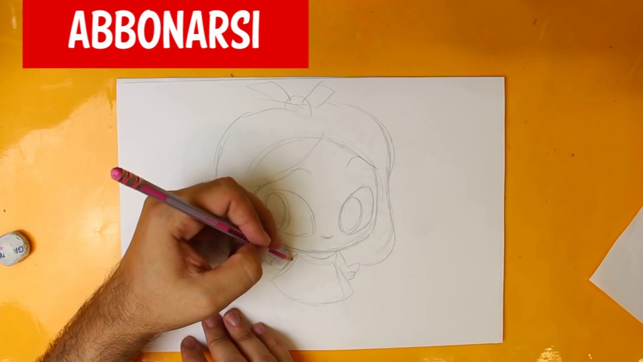 COME DISEGNARE ALICE NEL PAESE DELLE MERAVIGLIE kawaii passo dopo passo - Disegni kawaii facile