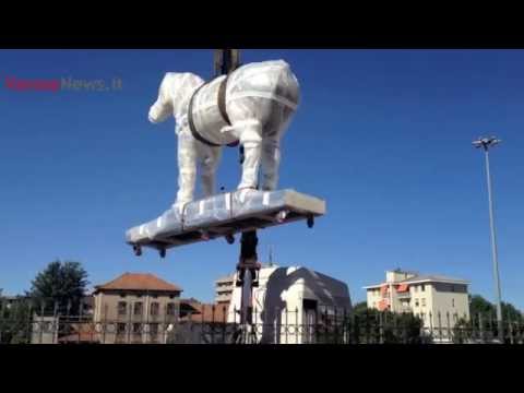 Un cavallo “in volo” sul Museo Maga Gallarate