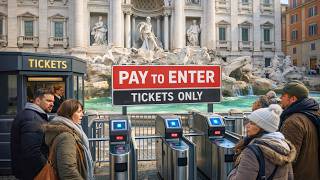 Rome Italy - TREVI FOUNTAIN : PAY TO ENTER | 4K Walking Tour