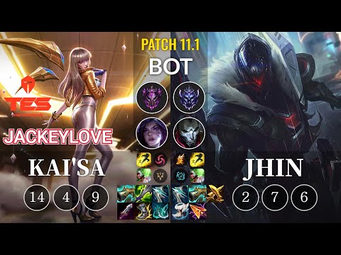 TES JackeyLove Kai'Sa vs Jhin Bot - KR Patch 11.1