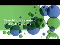 How to search for content on APSA Preprints