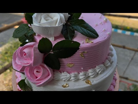 Two tier cake design | Prachiti's kitchen | flower tutorial 